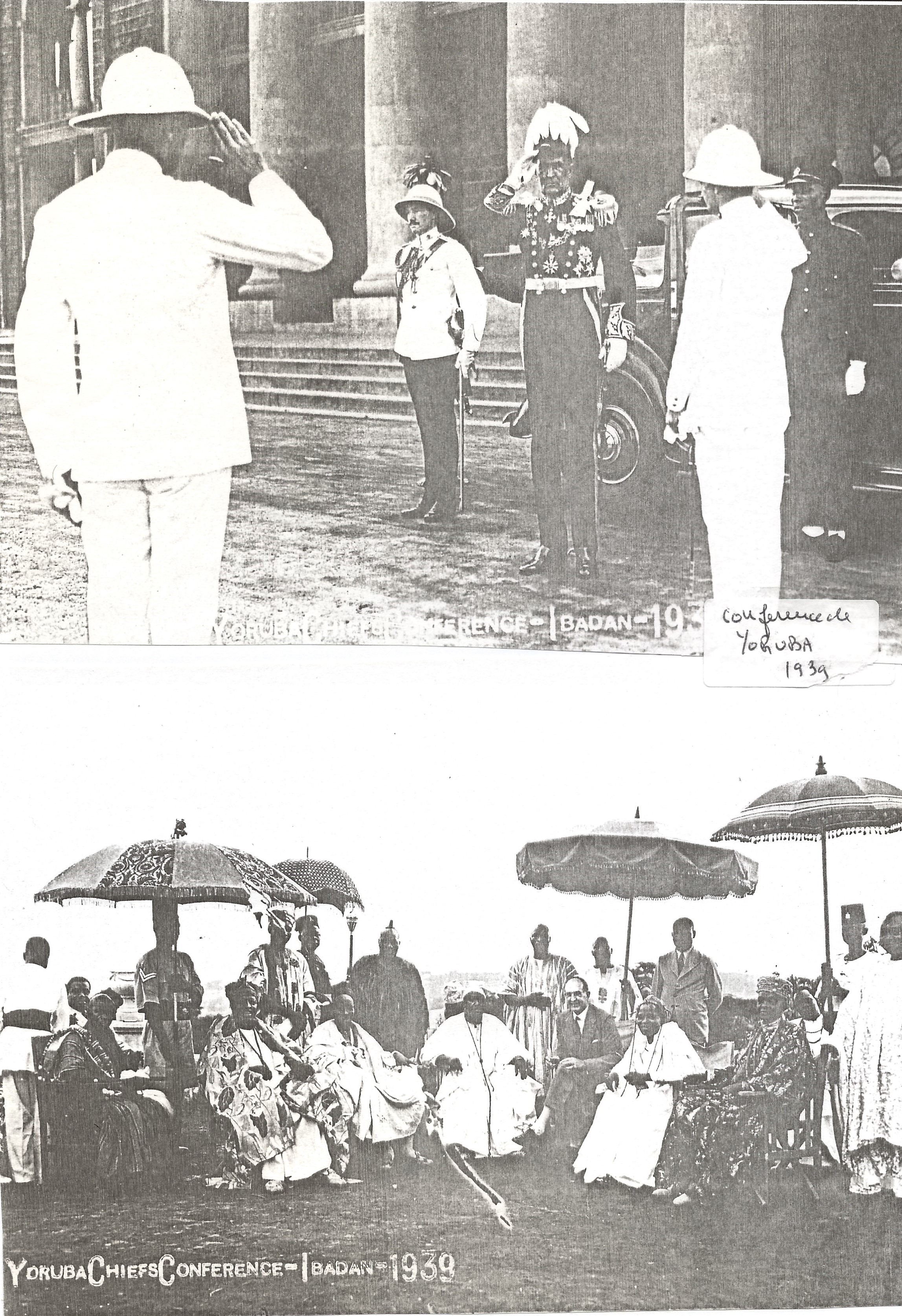 Sir Bernard 1939 conférence de Yoruba