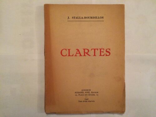 Clartés de Jules-Stalla Bourdillon