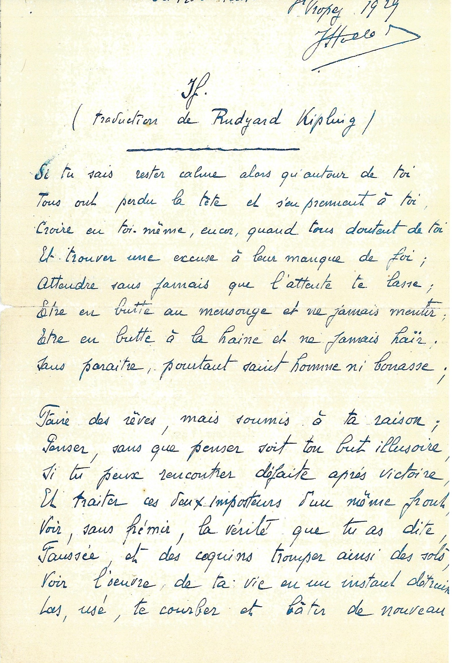 Les Ifs R. Kipling 1/2